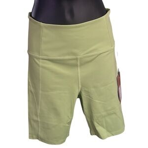 GIRLFRIEND COLLECTIVE Women's Lime Green High-Waisted Shorts